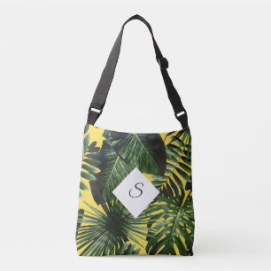 Sac Ajustable Monogramme Feuille de l'île tropicale avec vos ini