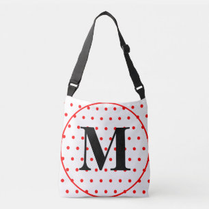 Sac Ajustable Monogramme Géométrique Pois rouges blancs
