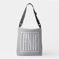 Monogramme initial | Blanc sur gris clair
