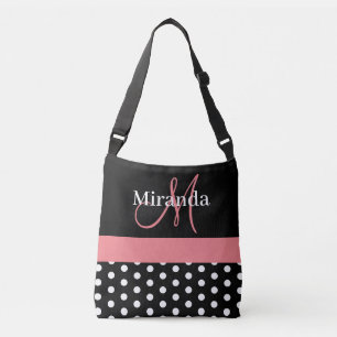 Sac Ajustable Monogramme noir blanc rose Pois Fourre-tout B