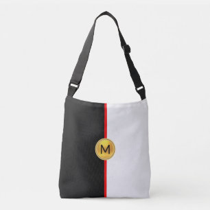 Sac Ajustable Monogramme noir et blanc avec ligne rouge