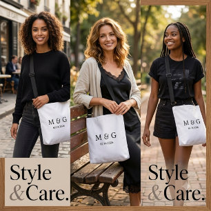 Sac Ajustable Monogramme personnalisé et date personnalisée