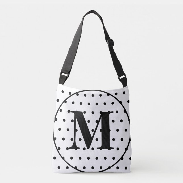 Sac Ajustable Monogramme Pois blancs géométriques (Devant)