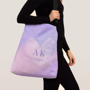Sac Ajustable Monogramme Purple Pink Gradient Coeur