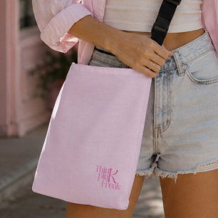 Sac Ajustable Monogramme Rose Minimal Moderne Think Pink Freak