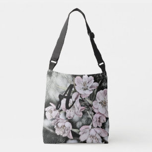 Sac Ajustable Monogramme Vintage floraison rose sur une branche