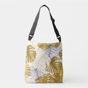 Sac Ajustable Monstera Feuilles : Blanc doré