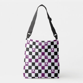 Sac Ajustable Motif à carreaux violets Halloween avec araignées
