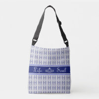 Motif abstrait et diadème en bleu et blanc