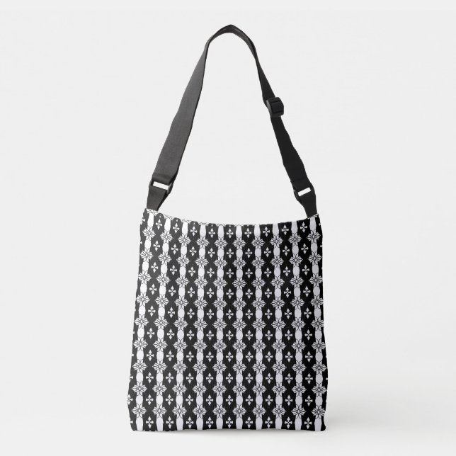 Sac Ajustable Motif Abstrait moderne élégant en noir et blanc (Devant)