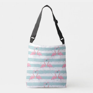 Sac Ajustable Motif Arrière - plan Exotique Flamant rose rayé