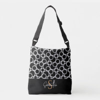 Motif Cercle noir et blanc avec Monogramme
