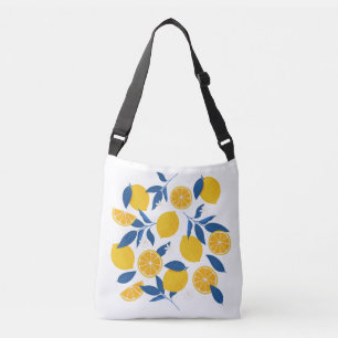 Sac Ajustable Motif citron jaune et bleu illustré