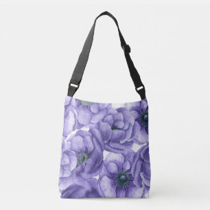 Sac Ajustable Motif d'aquarelle de fleurs d'anémone violet