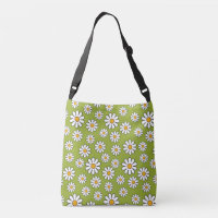Motif de marguerite à fleurs vert et blanc