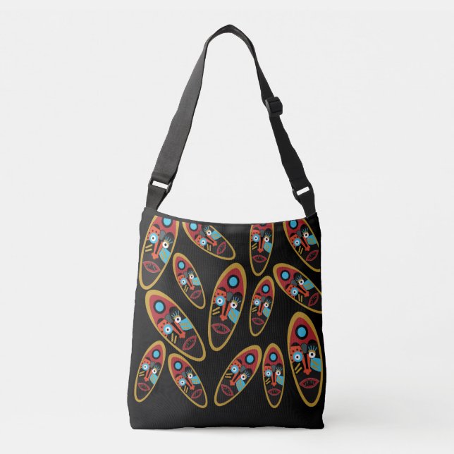 Sac Ajustable motif de masque moderne abstrait (Devant)