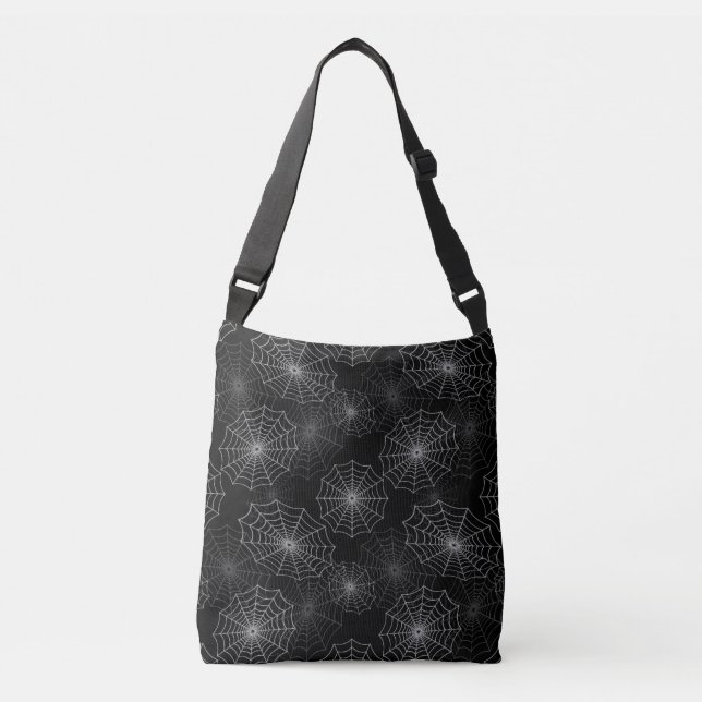 Sac Ajustable Motif de soie Web Cobweb Spider sur noir (Devant)