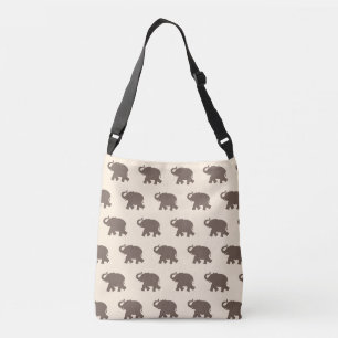 Sac Ajustable Motif éléphant marron sur ivoire