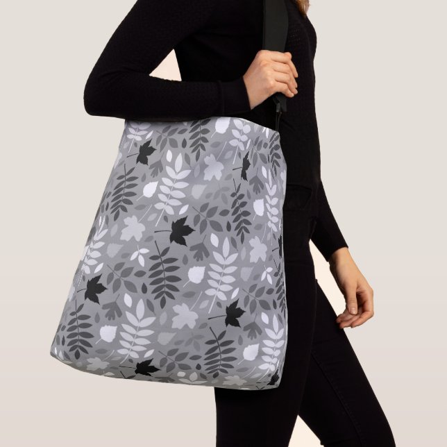 Sac Ajustable Motif Feuille tombé Monochrome sur Grey (De près)