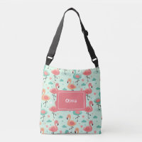 Motif flamant rose de dessin animé mignon