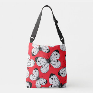 Sac Ajustable Motif papillon de chou sur rouge