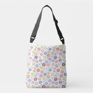 Sac Ajustable Motif Répétitif Fleur Floue Pastels sur Fond Blanc