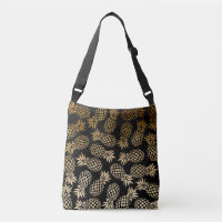 motif tropical d'ananas d'or élégant de faux