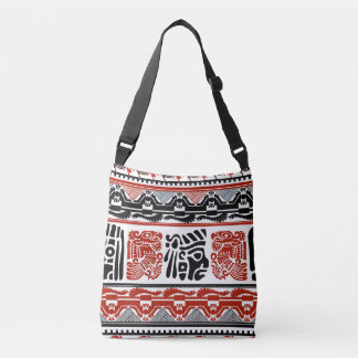 Sac Ajustable Motifs indiens, rouge noir, motif sans couture.