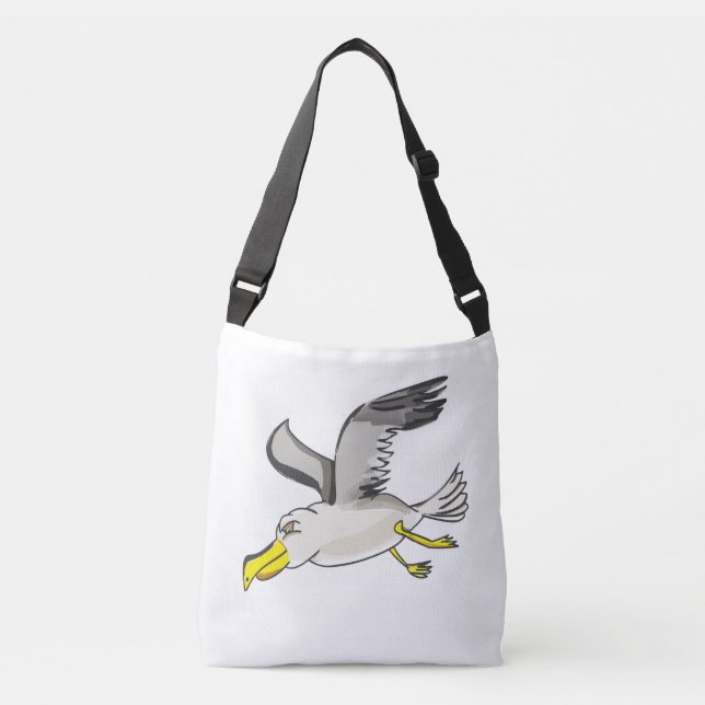 Sac Ajustable Mouette caricaturale volant au-dessus de la tête (Devant)