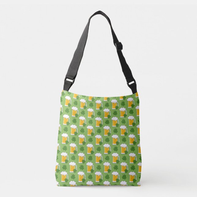 Sac Ajustable Mug de bière irlandaise avec Motif Shamrock Clover (Devant)