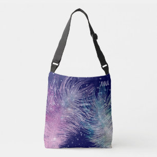 Sac Ajustable *~* Mystique Cosmique Boho Feathers Night Blue