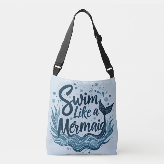 Sac Ajustable Nager comme une sirène Whimsical Ocean Cote Art (Devant)