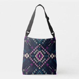 Sac Ajustable Navajo tribal foncé, géométrique vintage.