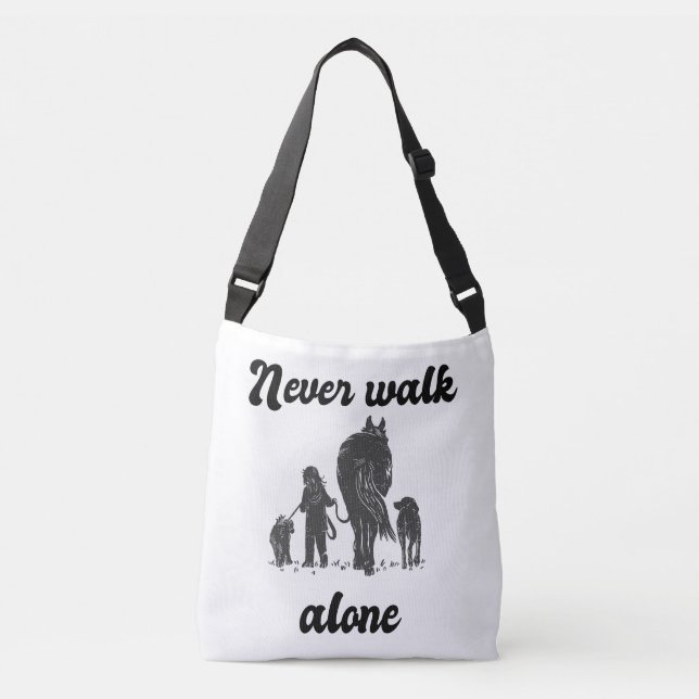 Sac Ajustable Ne jamais marcher seul - Amoureux des animaux rust (Devant)