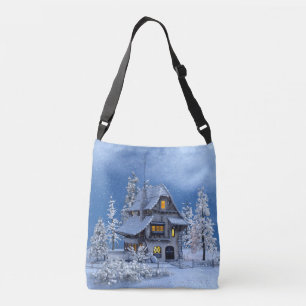 Sac Ajustable Neige de Noël sur Maison de pain d'épices
