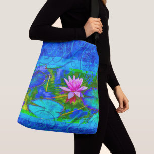 Sac Ajustable Nénuphar rose dans un étang de bleu de cobalt