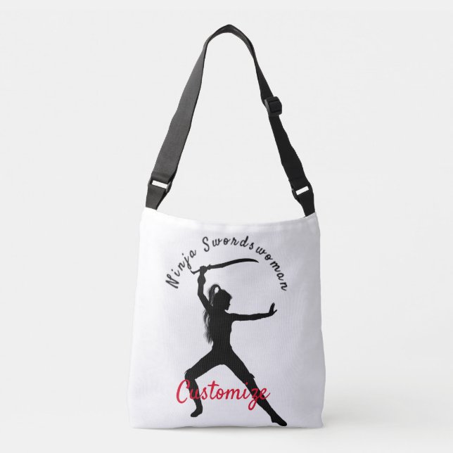 Sac Ajustable Ninja Swordswoman Silhouette Thunder_Cove (Devant)