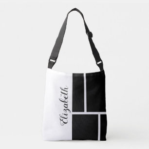 Sac Ajustable Noir Blanc Nom Mondrian Inspiré Couleur Bloc