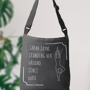 Sac Ajustable Noir et blanc Funny Yoga Pose Outline Chalkboard