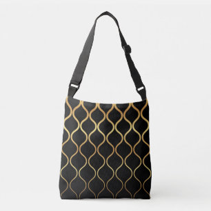 Sac Ajustable Noir, or, cool, tendance, design abstrait rétro