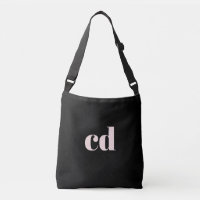 Noir rose or initiales monogramme élégant moderne