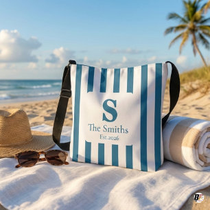 Sac Ajustable Nom de famille à monogramme personnalisé Rayure de