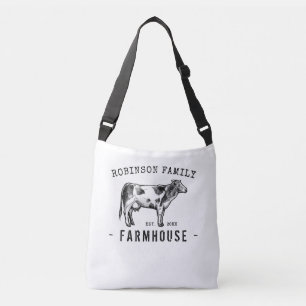 Sac Ajustable Nom de famille Farmhouse Rustique Lait Vache