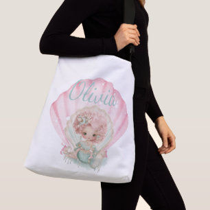 Sac Ajustable Nom de la sirène girly coquillage amoureux 