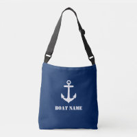 Nom du bateau Ancre classique nautique Marine Bleu
