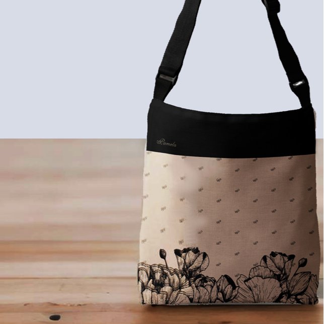 Sac Ajustable Nom personnalisé et Motif de monogramme (Créateur téléchargé)