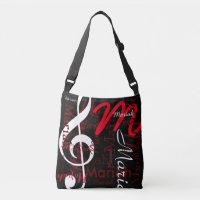 note de musique de clef de treillis + noms rouges