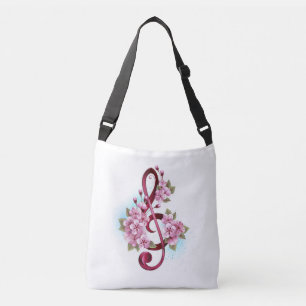 Sac Ajustable Notes de clef musicale en treble avec des fleurs S