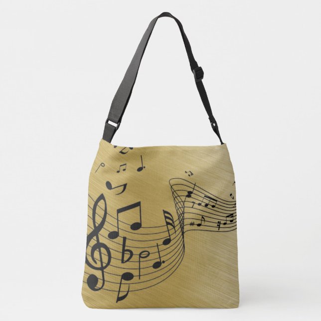 Sac Ajustable Notes musicales Or brossé (Dos)