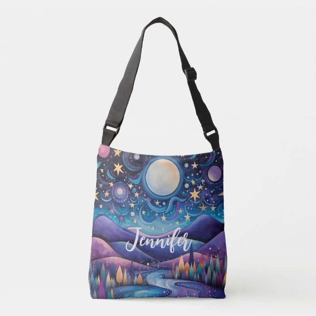 Sac Ajustable Nuit lunaire Big Moon Paysage (Devant)